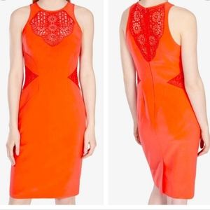 Karen Millen Tribal Pencil Dress Orange